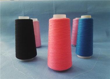 Dyed 100% Polyester Yarn , Spun Polyester Yarn 40s / 2 On Plastic Tube color yarn